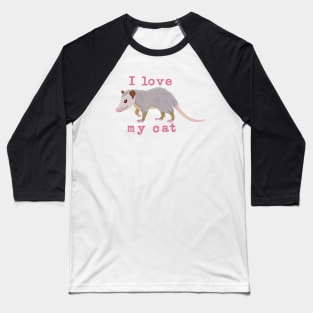 I Love My Cat Baseball T-Shirt